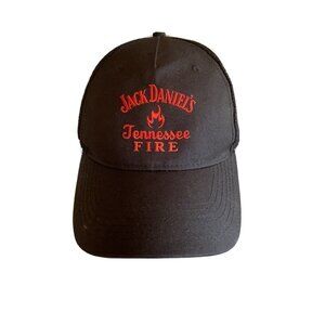 Jack Daniel's Tennessee Fire Hat Black Adjustable Strap back Hat Cap